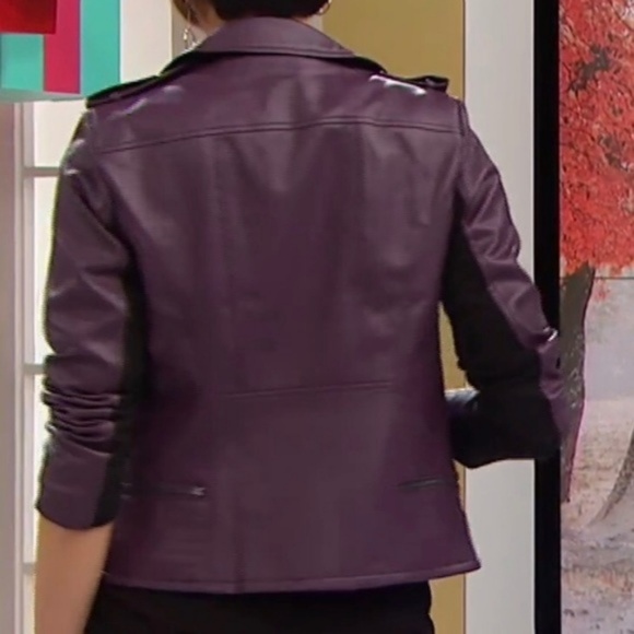 G for Giuliana Lux Moto Jacket Purple - Picture 2 of 8